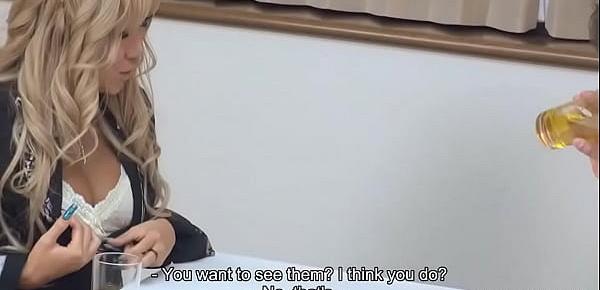  Japanese blonde, Runa always finds excuses to fuck guys, uncensored